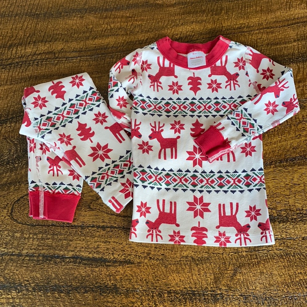 Hanna Andersson Dear Deer Long John’s Pajamas - size 3 (90cm)